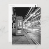 Black and White London Street at Night Postkarte (Vorne/Hinten)