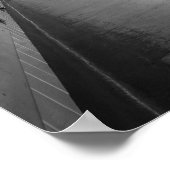 Black and White London Untergrund Speeding Train Poster (Ecke)