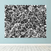 BLACK AND WHITE LXIX - Action painting - Abstrakt- Leinwanddruck (Insitu (Holzboden))