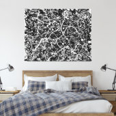 BLACK AND WHITE LXIX - Action painting - Abstrakt- Leinwanddruck (Insitu (Schlafzimmer))