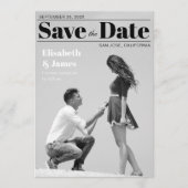 Black and White Magazine Cover Photo & Typography  Save The Date (Vorderseite)