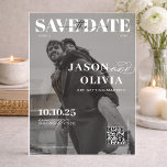 Black and White Magazine Cover Photo Wedding Acryleinladungen<br><div class="desc">Black and White Magazine Cover Photo Wedding Acrylic Invitations</div>