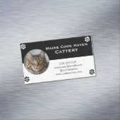 Black and White Maine Coon Customizable  Magnetische Visitenkarte (Beispiel)