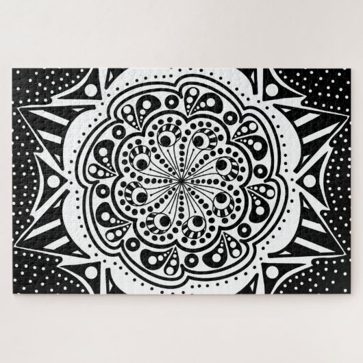 Black and White Mandala Puzzle (Horizontal)