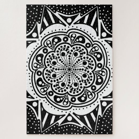 Black and White Mandala Puzzle (Vertikal)