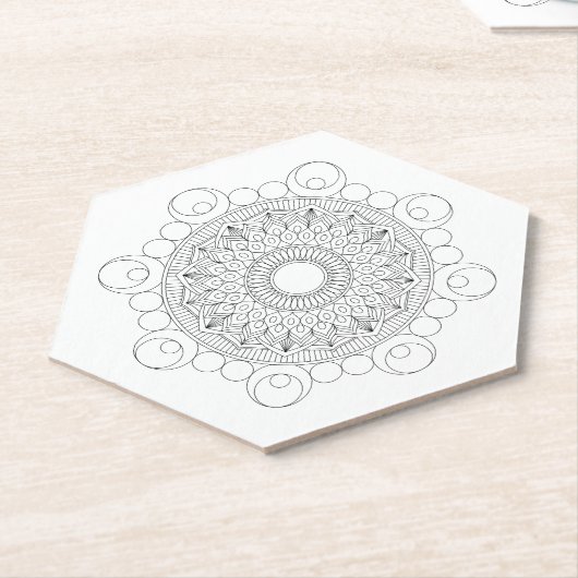 Black and White Mandala v2 Untersetzer (angewinkelt)