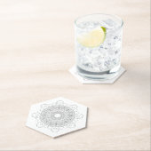 Black and White Mandala v2 Untersetzer (Vor Ort)