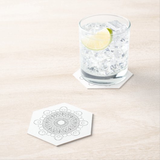 Black and White Mandala v2 Untersetzer (Vor Ort)