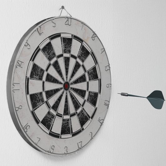 Black and White Marble Classic Elegant             Dartscheibe