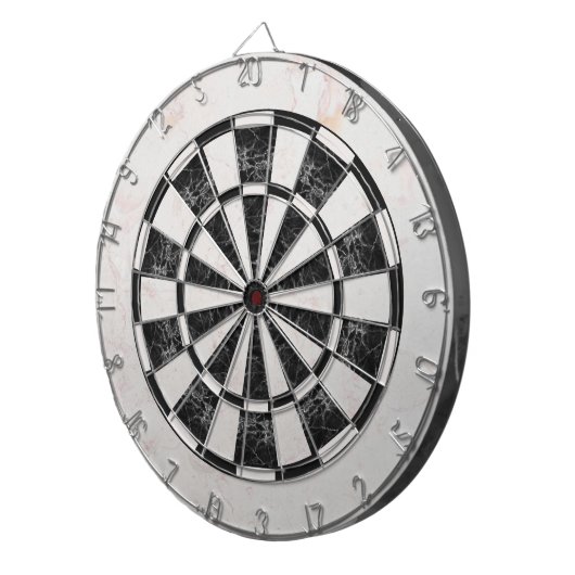 Black and White Marble Classic Elegant             Dartscheibe (Vorderseite rechts)