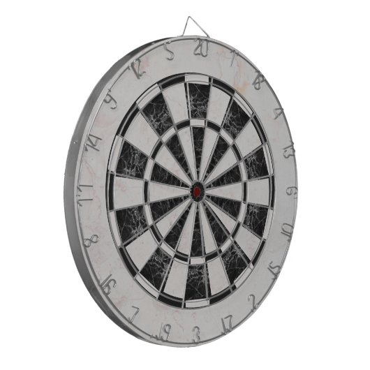 Black and White Marble Classic Elegant             Dartscheibe (Vorderseite Links)