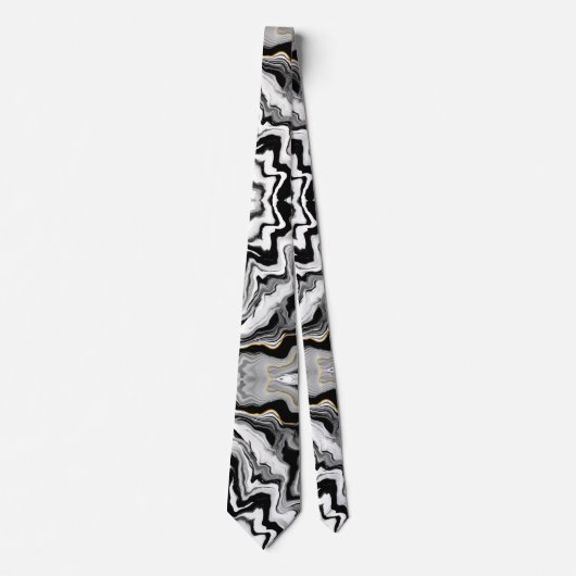 Black and white, Marble Neck Tie Krawatte (Vorderseite)