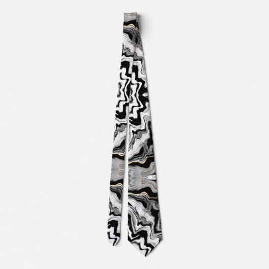 Black and white, Marble Neck Tie Krawatte (Rückseite)