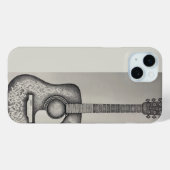 Black and White Martin Acoustic Guitar Case-Mate iPhone Hülle (Rückseite (Horizontal))