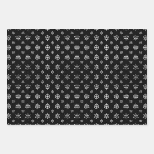 Black and White Merry Christmas Snowflakes Geschenkpapier Set (Vorderseite 2)
