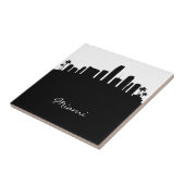 Black and White Miami Skyline Fliese (Seite)