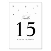 Black and White Midnight Starry Wedding Tischnummer (Rückseite)
