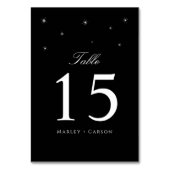 Black and White Midnight Starry Wedding Tischnummer (Vorderseite)