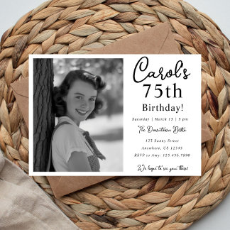 Black and White Milestone Birthday  Save The Date