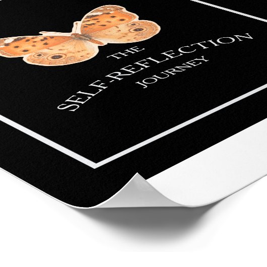 Black and White Minimal Self Reflection Guided  Poster (Ecke)