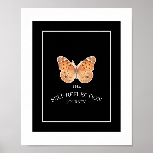 Black and White Minimal Self Reflection Guided Poster (Vorne)