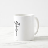 Black and White Minimalist Botanical Kaffeetasse (VorderseiteRechts)