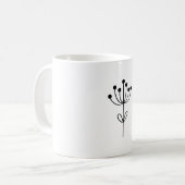 Black and White Minimalist Botanical Kaffeetasse (Vorderseite Links)