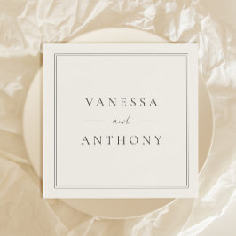 Black and White Minimalist Modern Wedding Serviette