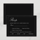 Black and White Minimalist RSVP Wedding Enclosure  Karte (Vorne/Hinten)