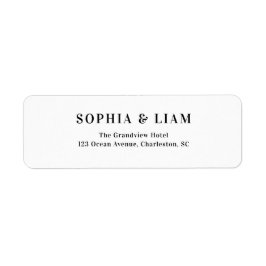 Black and White Minimalist Script Wedding Address