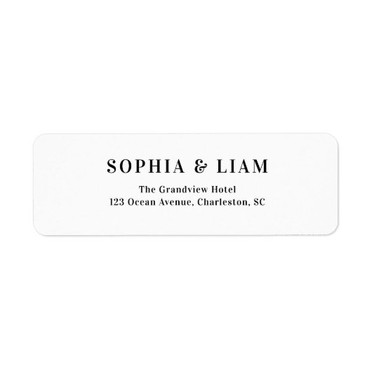 Black and White Minimalist Script Wedding Address  (Vorne)