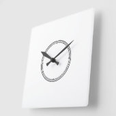 Black and White Minimalist Square Wall Clock Quadratische Wanduhr (Winkel)