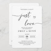 Black And White Minimalist Wedding Einladung (Vorne/Hinten)