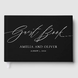 Black and White Minimalist Wedding Guest Book Gästebuch