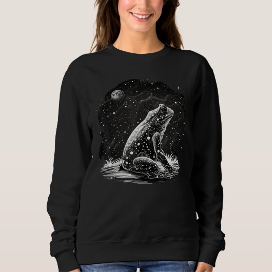 Black and White minimalistic Frog Sweatshirt (Vorderseite)