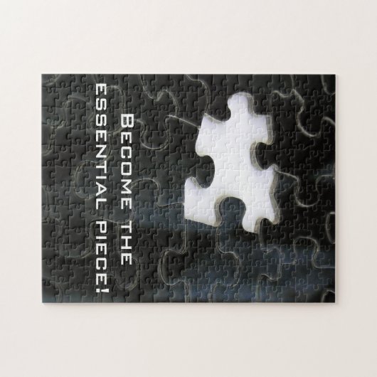 Black and White Missing Puzzle Puzzle (Horizontal)