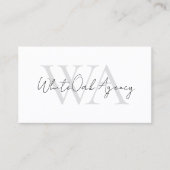 Black and White Modern Calligraphy Script Monogram Visitenkarte (Vorderseite)