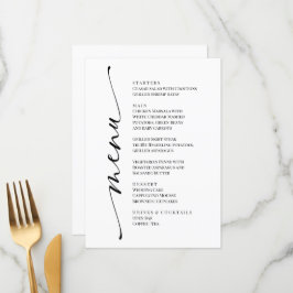 Black and White Modern Elegant Menu Menükarte