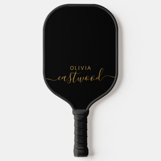Black And White Modern Monogram Pickleball Paddle (Vorderseite)