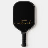 Black And White Modern Monogram Pickleball Paddle (Rückseite)