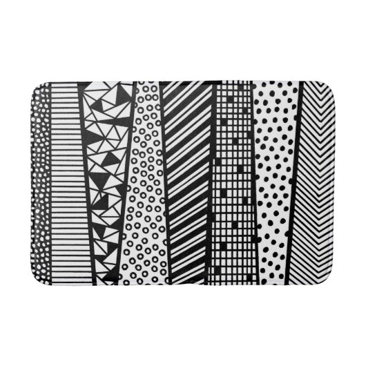 Black and white - modern pattern badematte (Vorderseite)