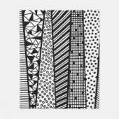 Black and white - modern pattern fleecedecke (Vorderseite)