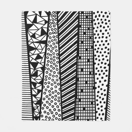Black and white - modern pattern fleecedecke (Vorderseite)