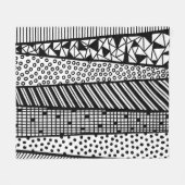 Black and white - modern pattern fleecedecke (Vorderseite (Horizontal))