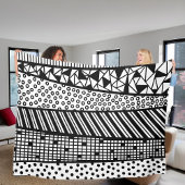 Black and white - modern pattern fleecedecke