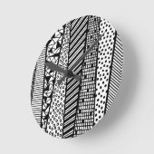 Black and white - modern pattern runde wanduhr (Winkel)