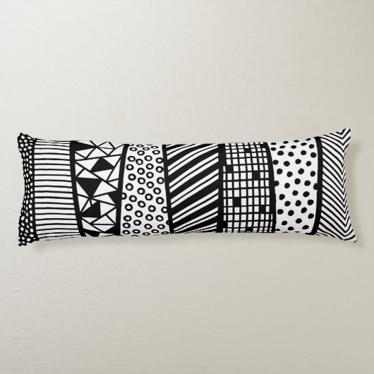 Black and white - modern pattern seitenschläferkissen (Rückseite)