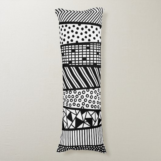 Black and white - modern pattern seitenschläferkissen (Vorderseite Vertikal)