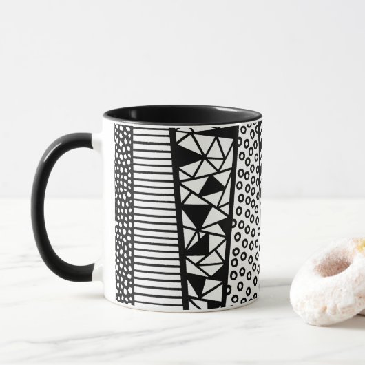 Black and white - modern pattern tasse (Mit Donut)