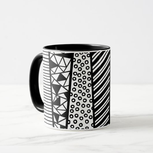Black and white - modern pattern tasse (Vorderseite Links)